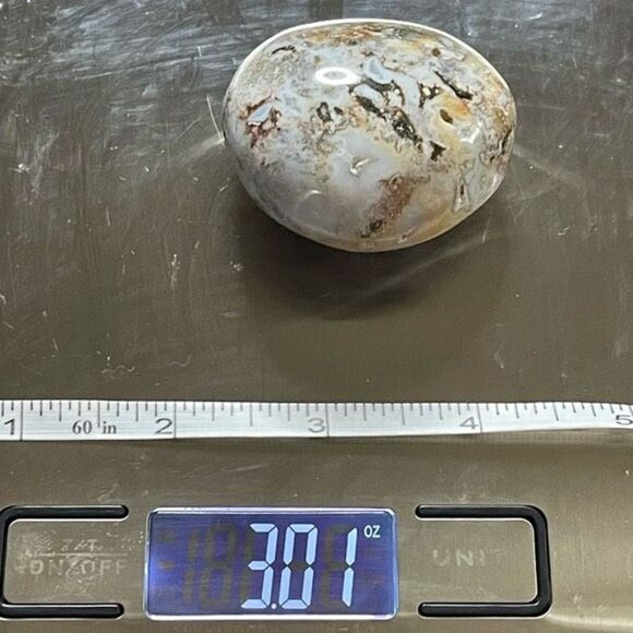 Ocean Jasper palm stone crystal white natural green brown druzy moss agate agati - Picture 8 of 9